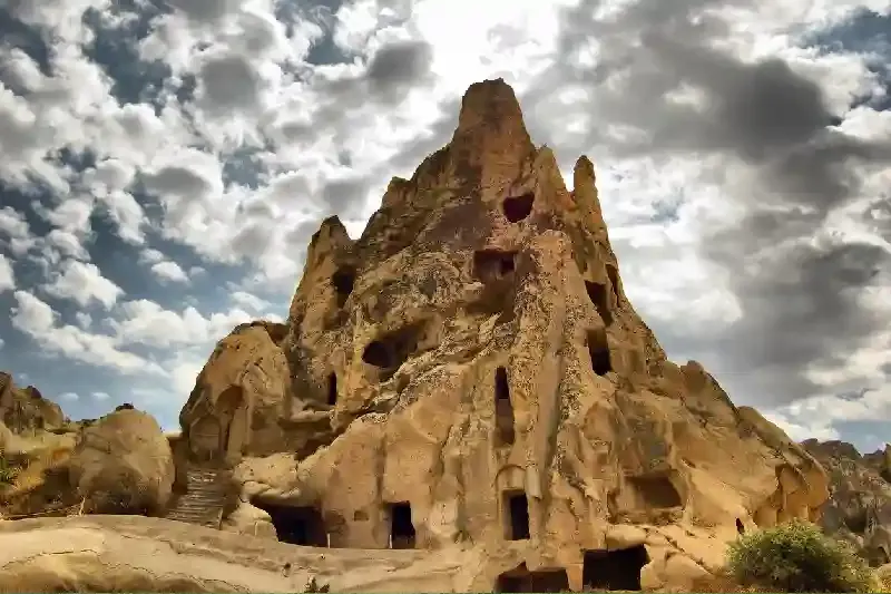 Antico villaggio troglodita di Uchisar, in Cappadocia, Cappadocia turchia
