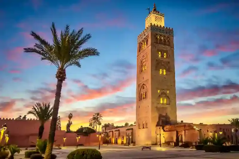 Moschea Koutoubia al mattino, città imperiali marocco
