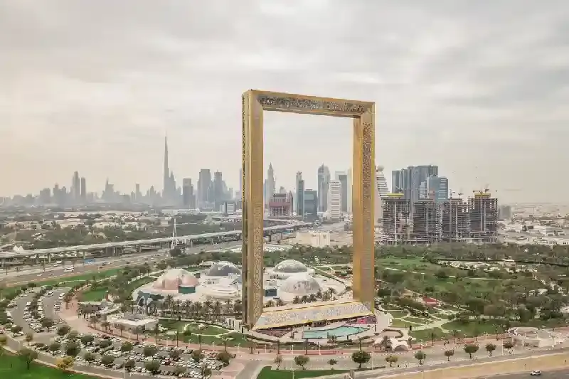 Vista aerea di Dubai Frame, Dubai Frame