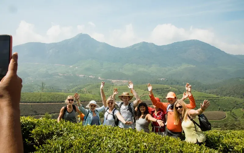 Gruppo turistico in India 