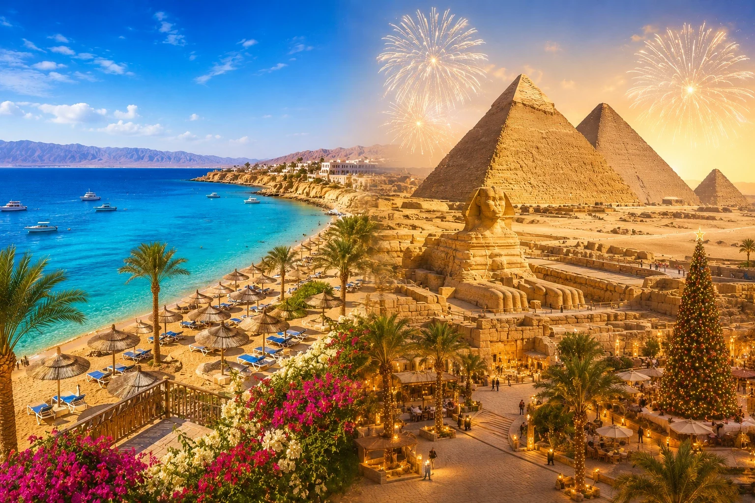 un mix di turismo culturale e ricreativo : le piramidi e il mare.