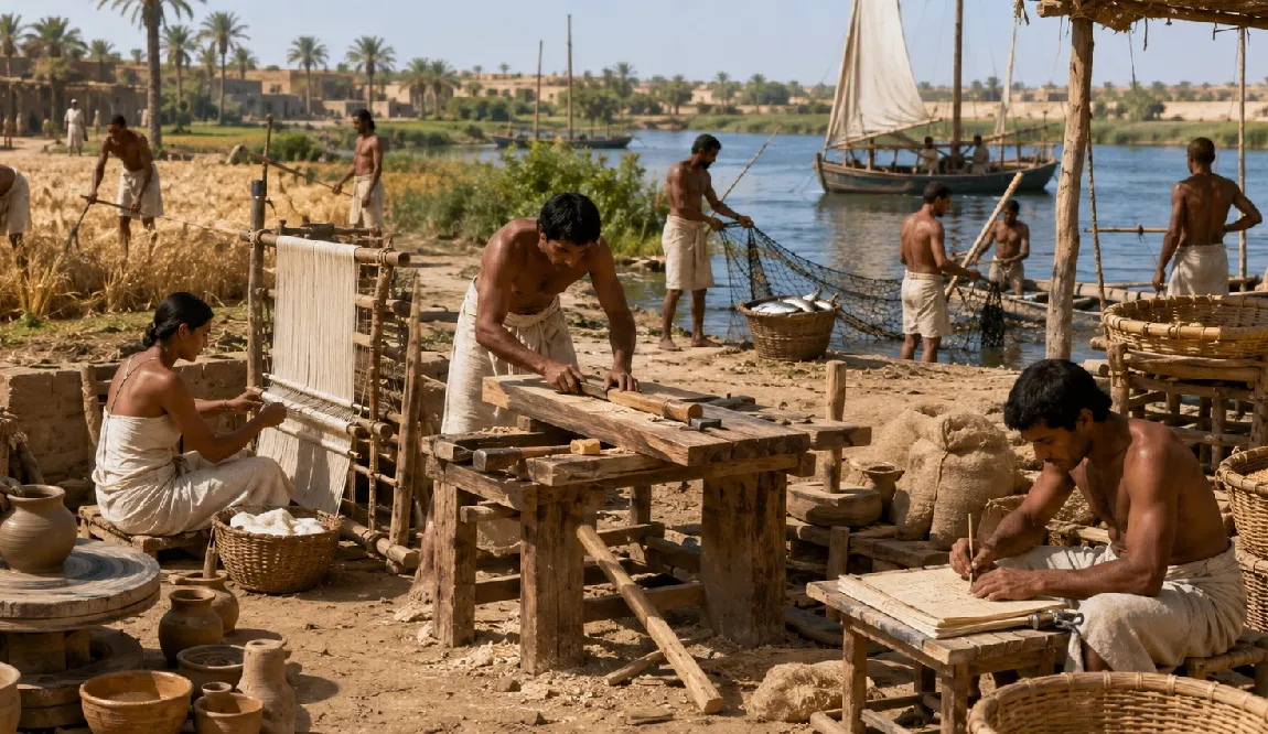 los antiguos egipcios trabajan