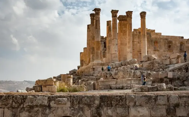 città antica romana a gerasa, jerash giordania