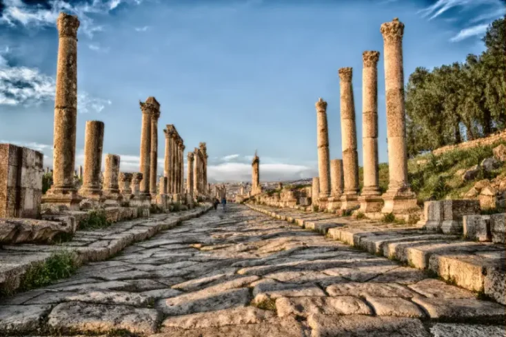 un'attrazione a gerasa giordania , jerash giordania un'attrazione a gerasa giordania , jerash giordania