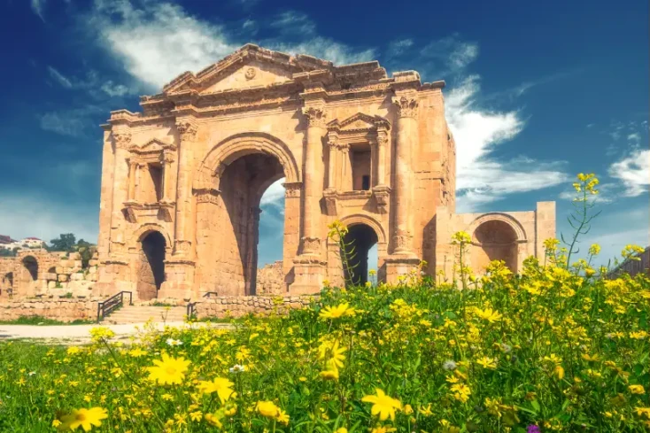 L' arche di Hadria a jerash , jerash giordania