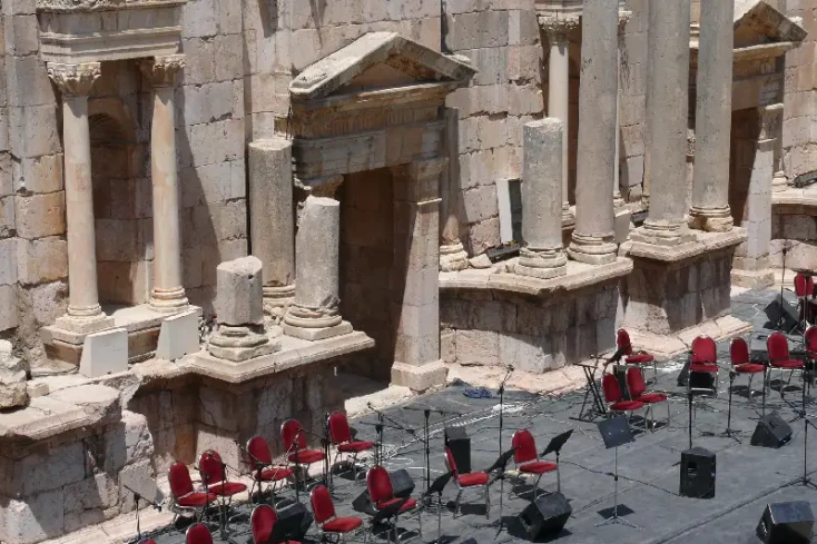 un concerto al teatro romano jerash, jerash giordania un concerto al teatro romano jerash, jerash giordania