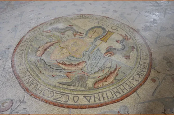mosaico antico a madaba, madaba giordania mosaico antico a madaba, madaba giordania