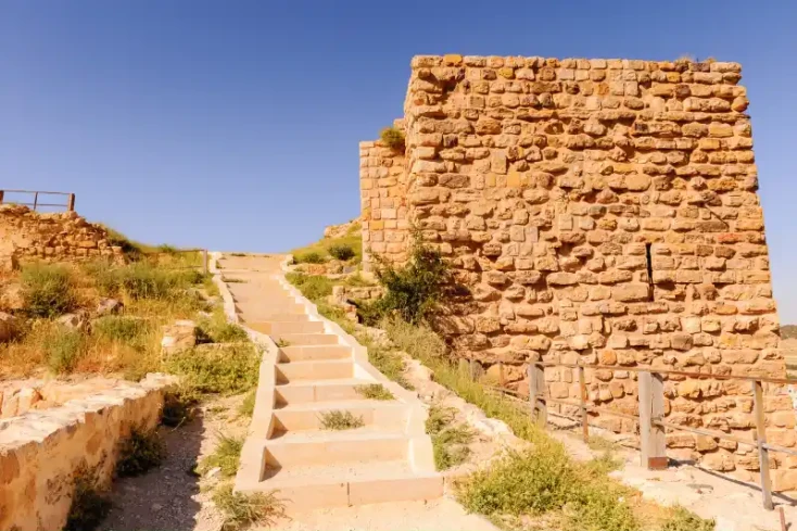 una parte del castello di kerak giordania , kerak una parte del castello di kerak giordania , kerak
