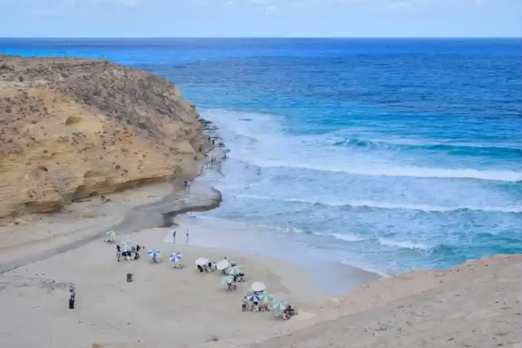 la spiaggia di agiba in estate a marsa matrouh, marsa matrouh Egitto la spiaggia di agiba in estate a marsa matrouh, marsa matrouh Egitto