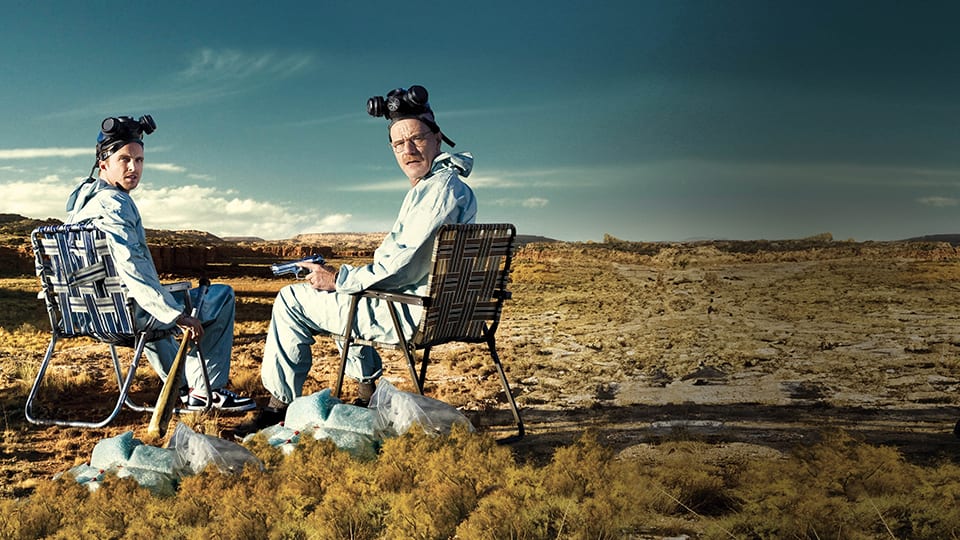 Jesse Pinkman e Walter White no deserto em Breaking Bad