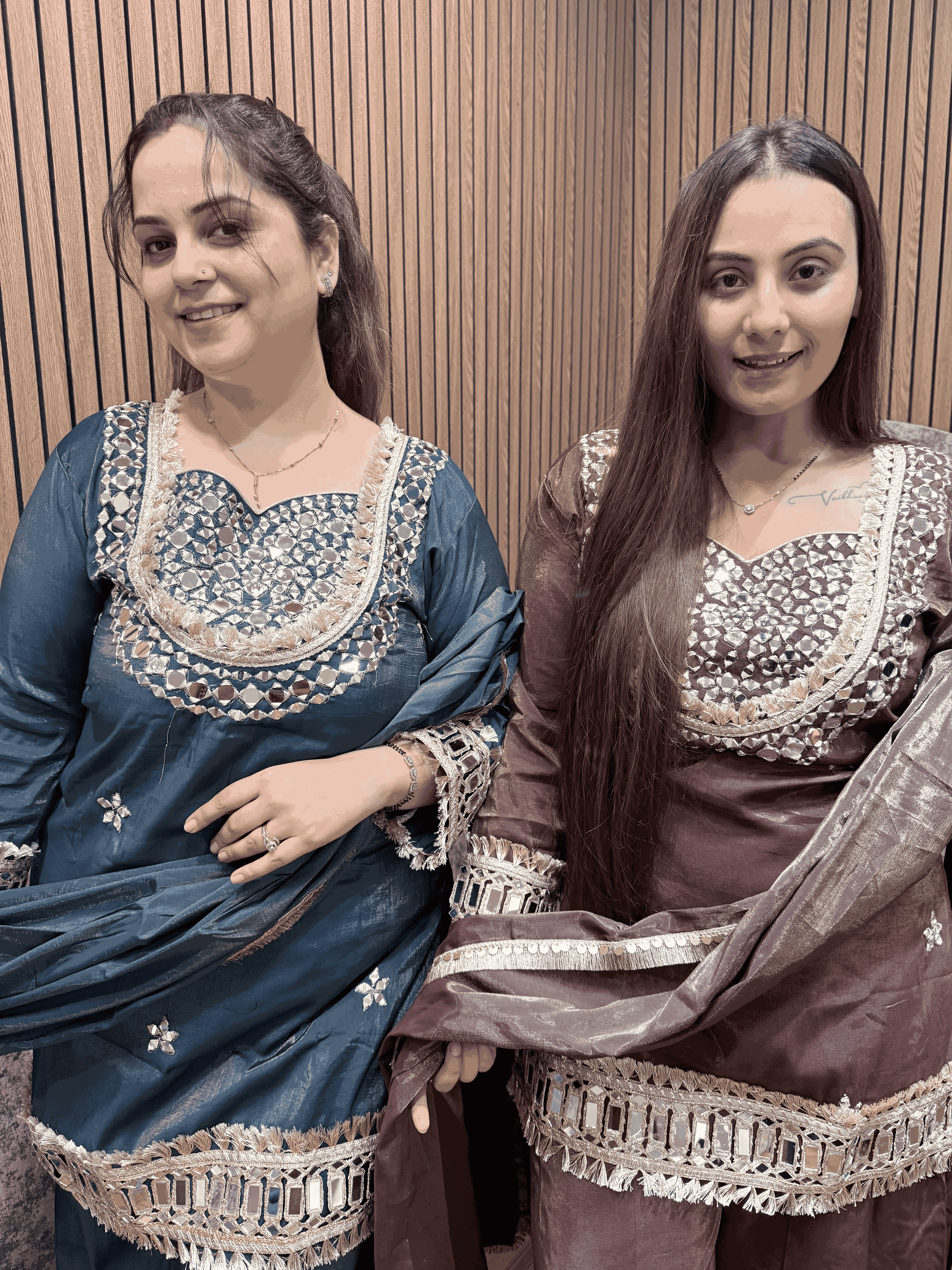 Crushed Chinon Rust Anarkali
