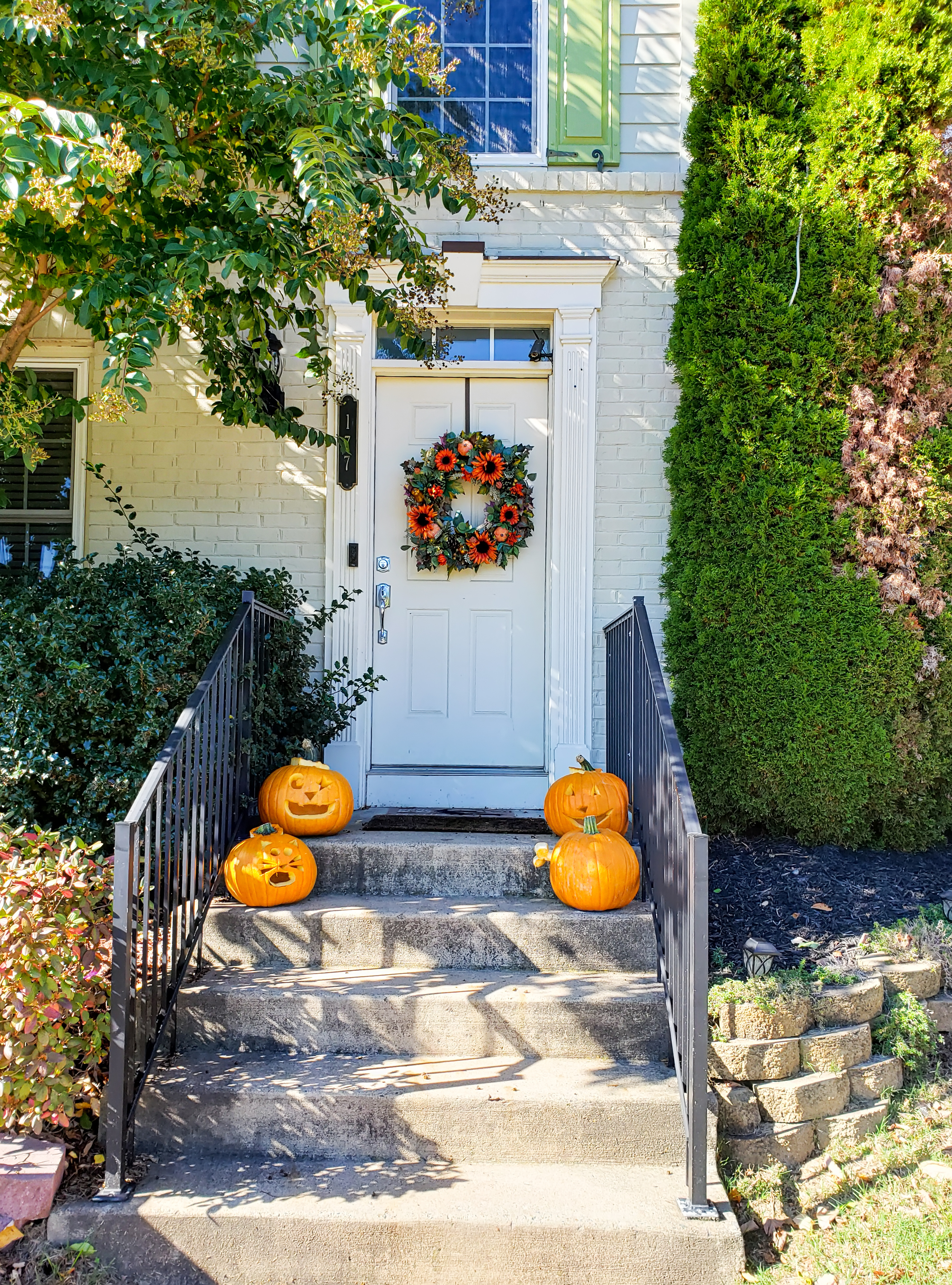 Cozy front porch with fall decor