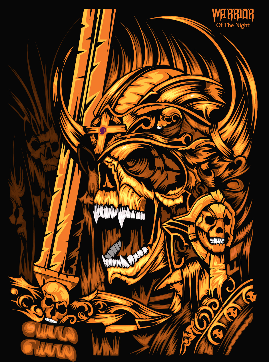 The Warrior Vector Illustration - Epic Character Design Adobe Illustrator by ART de ONE