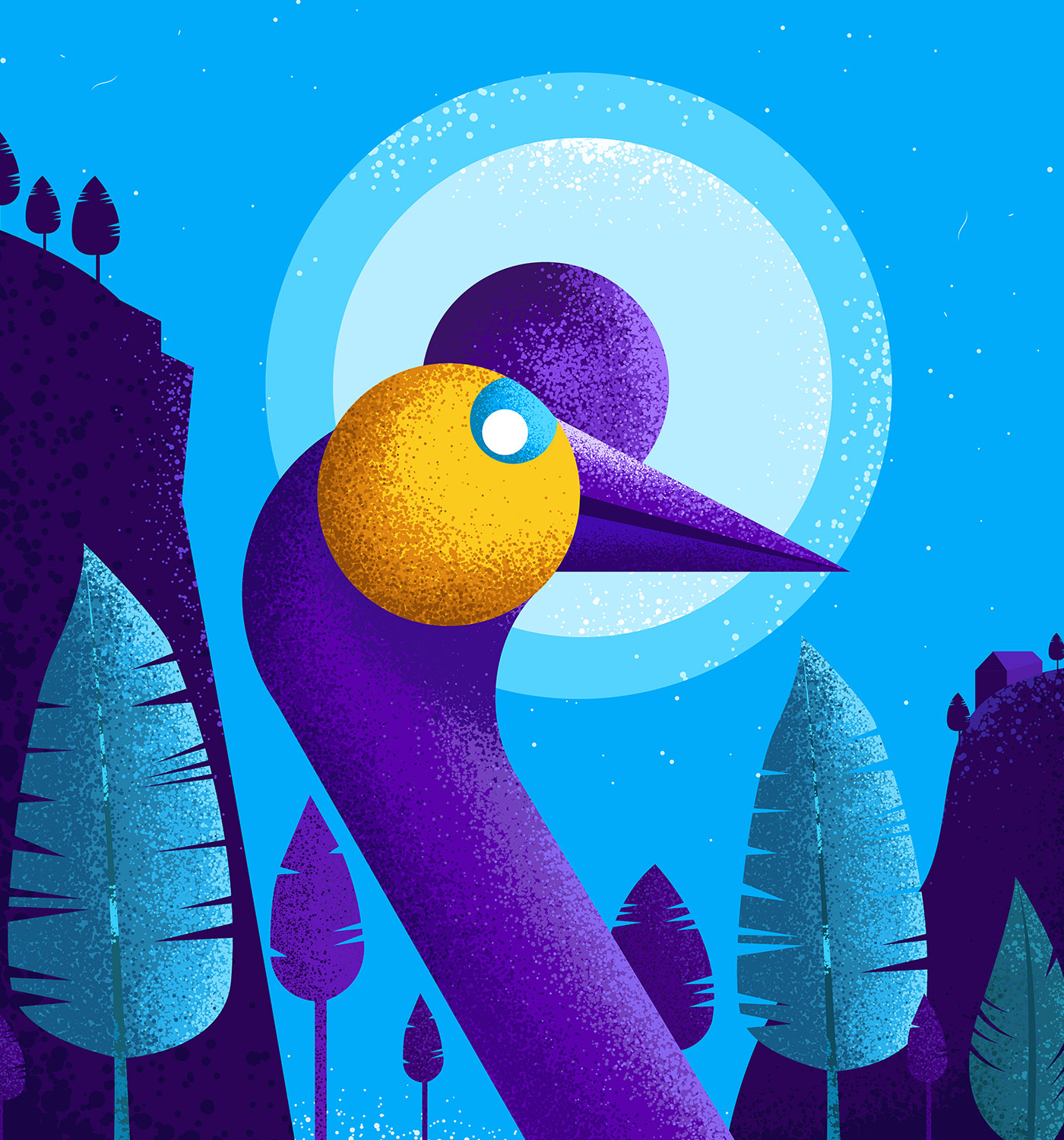 Tropical Bird Vector Illustration - Colorful Wildlife Art Adobe Illustrator by ART de ONE