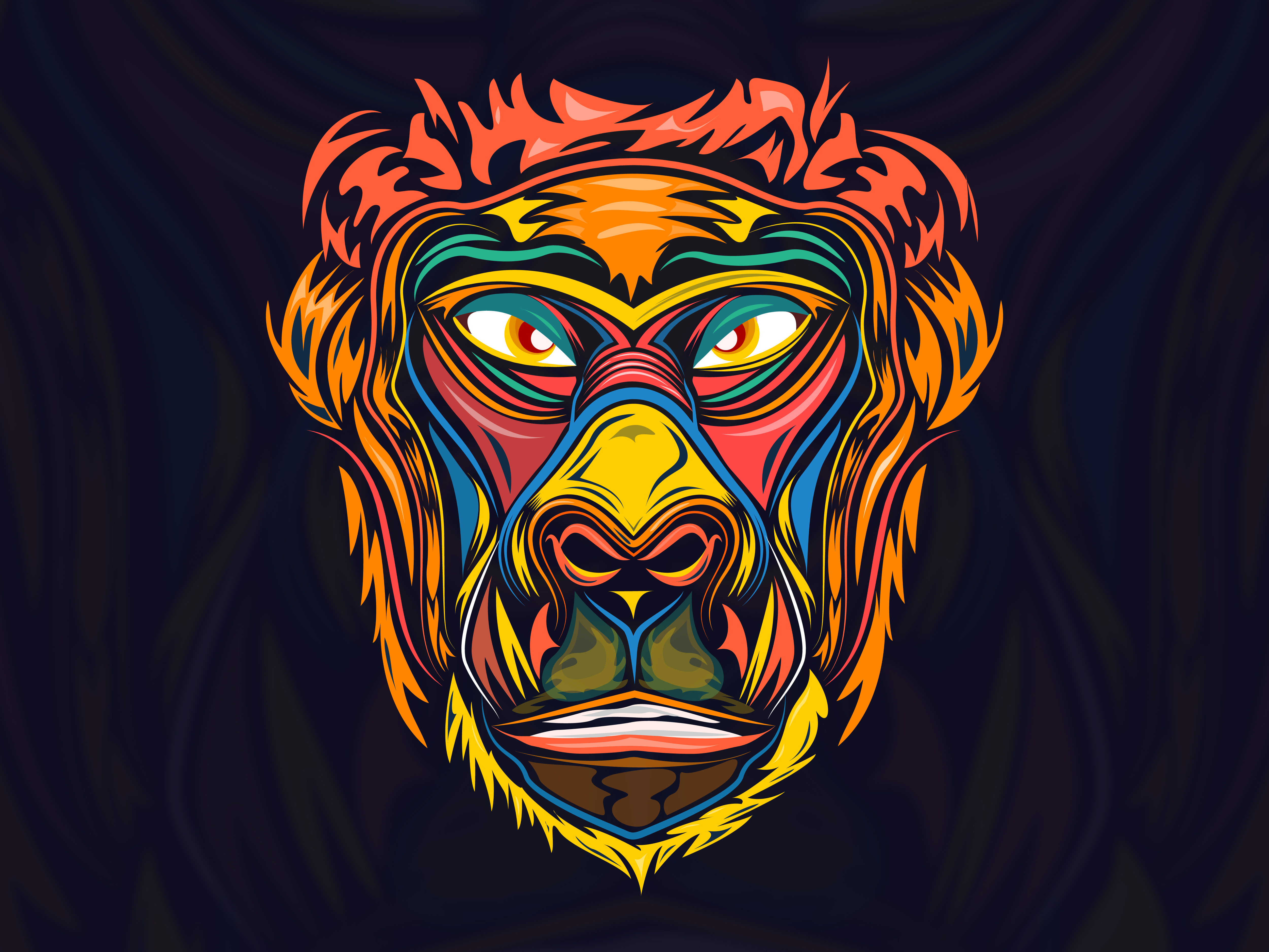 King Kong Vector Illustration - Monster Character Art Adobe Illustrator by ART de ONE