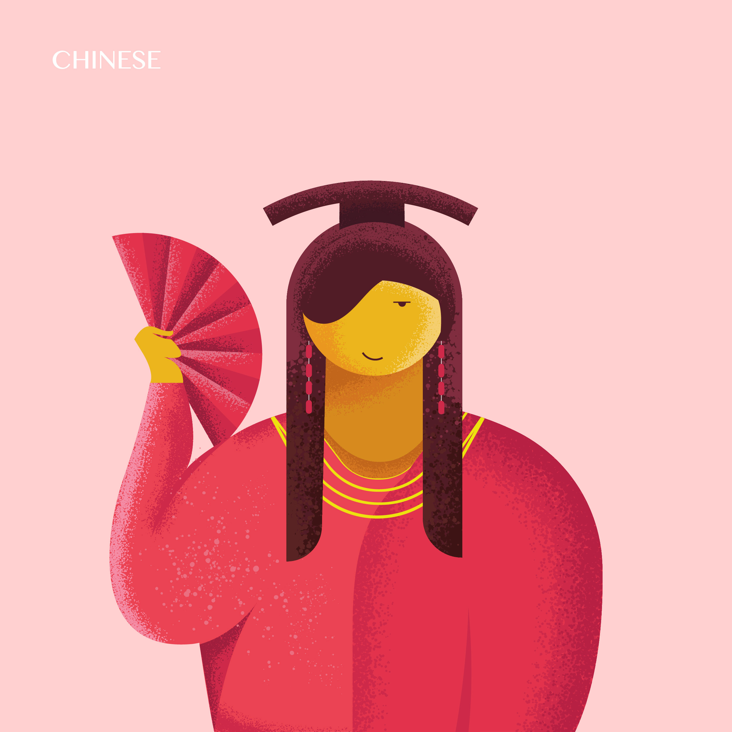 Chinese Traditional Dress Vector Illustration - East Asian Culture Art by ART de ONE