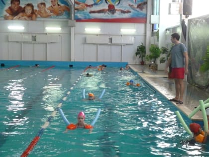 Обучение плаванию ребят из села Пыркино