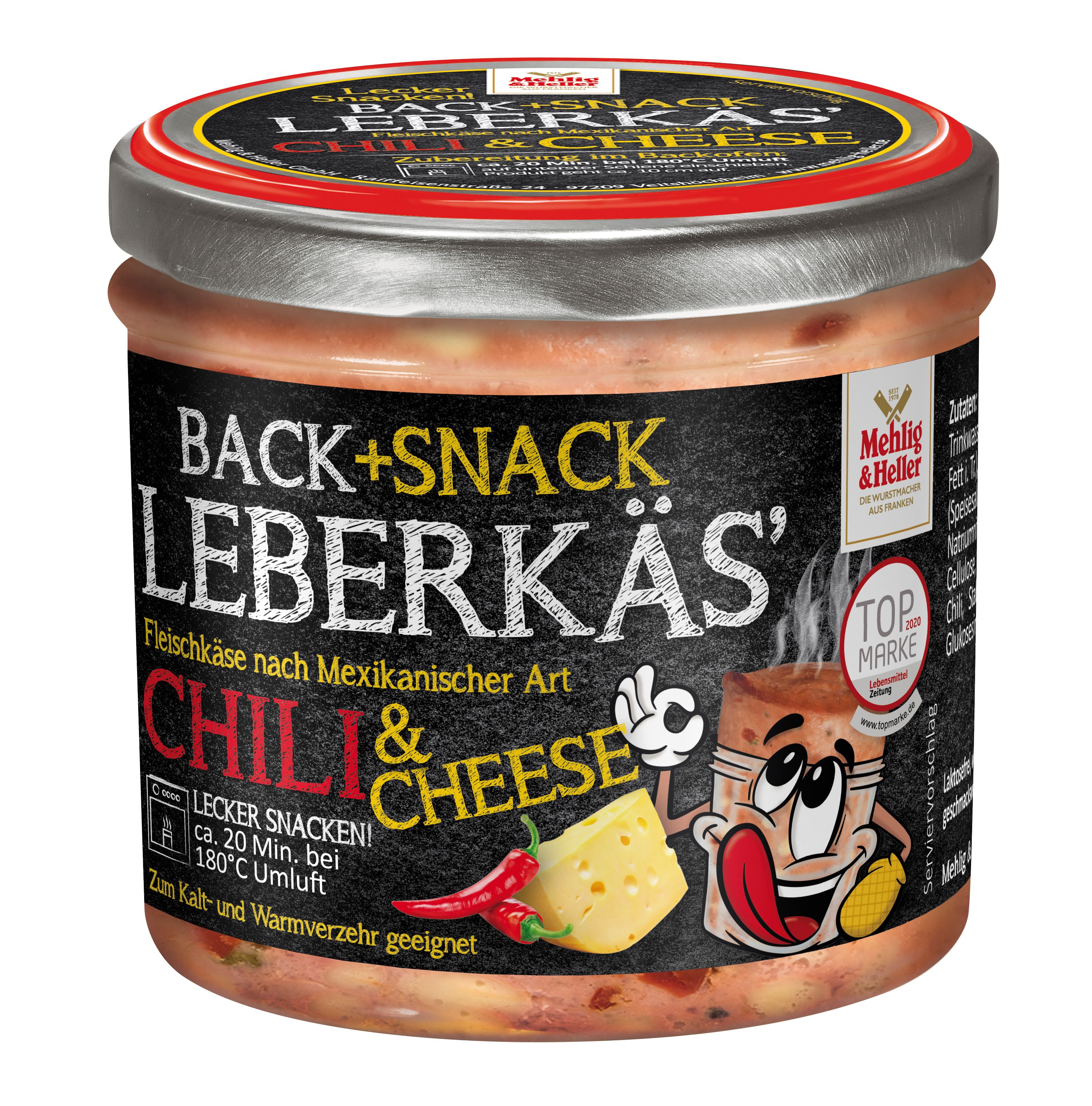 Back+Snack Leberkäs’ Chili & Cheese 250g