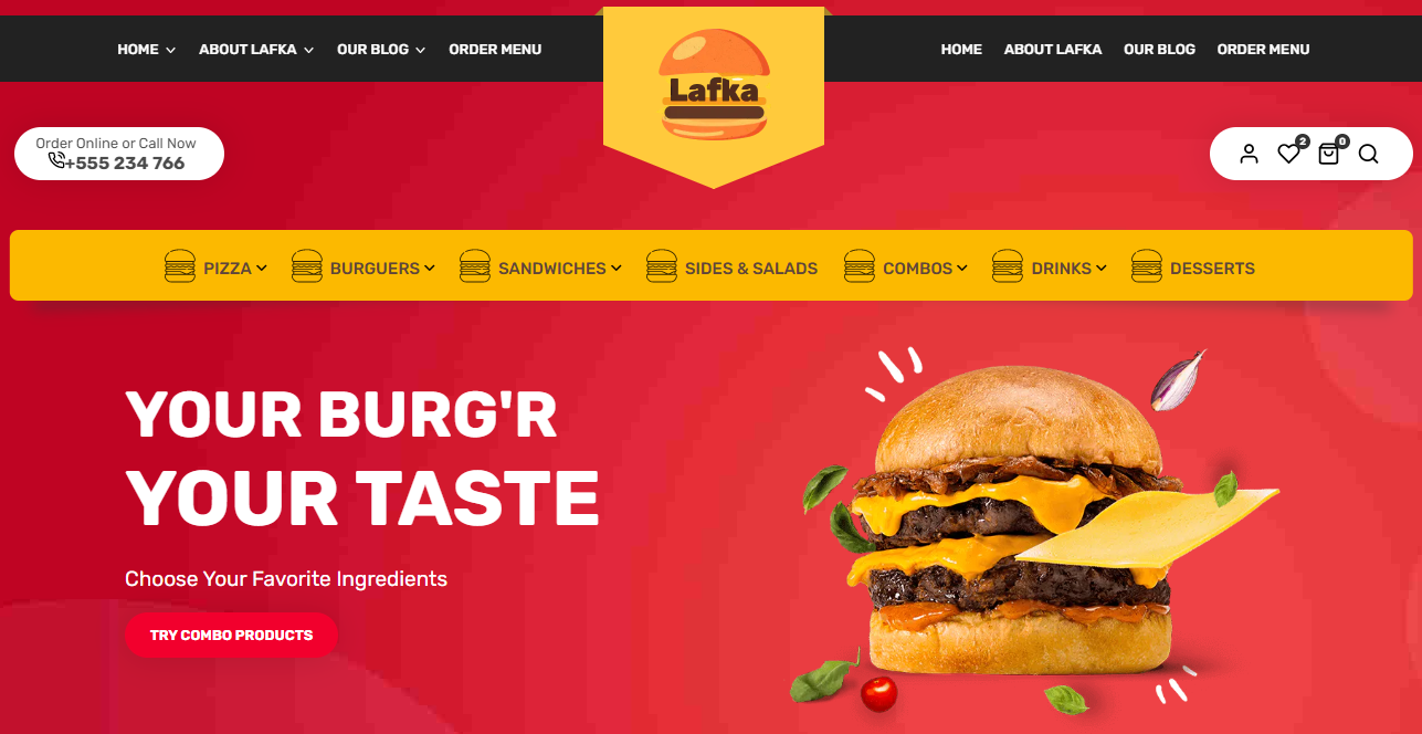 Aplicación de comida rápida solo frontend UI