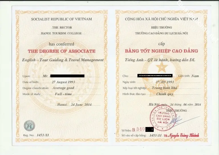 Làm bằng cao đẳng chính quy uy tín, giá rẻ, phôi thật