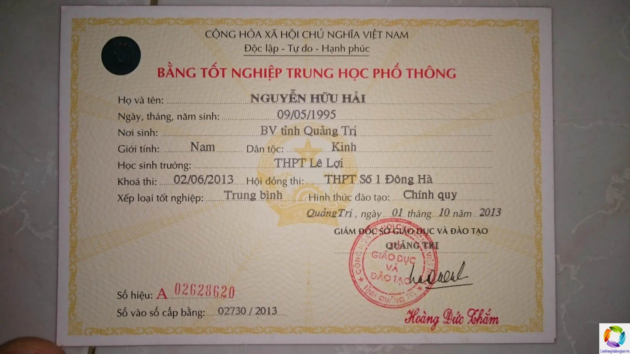 Mua Bằng Cấp 3 Chất Lượng Hoàn Hảo - Làm Bằng VIP