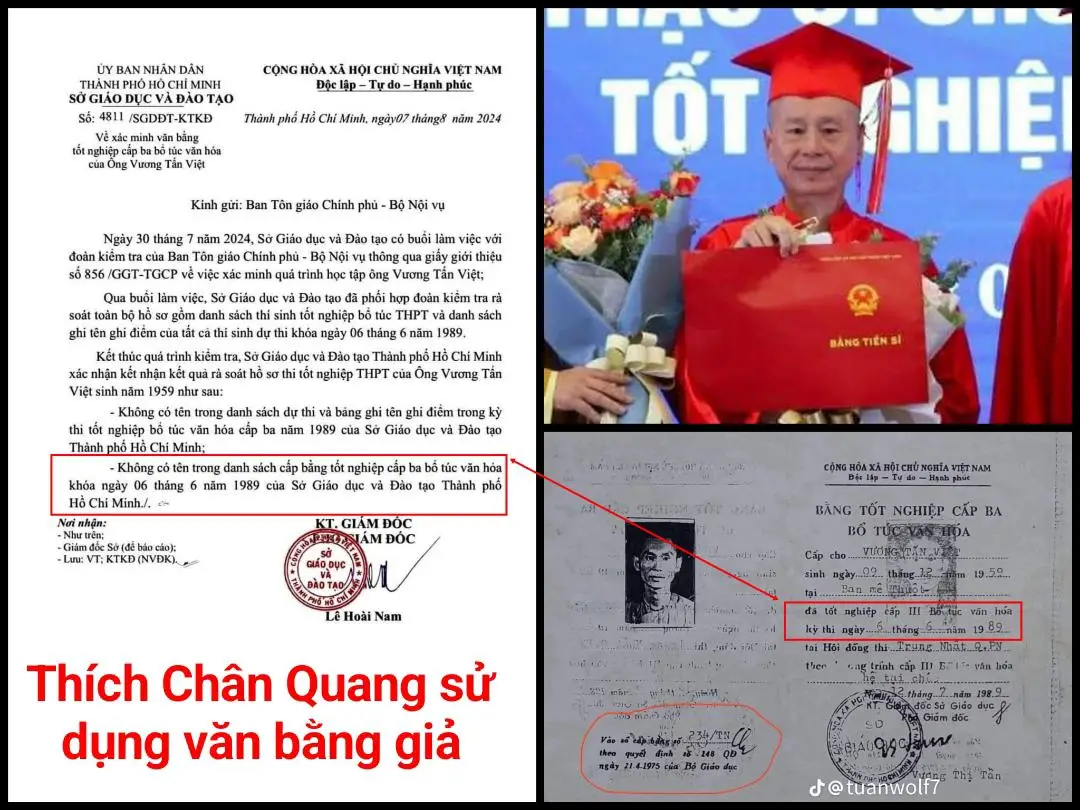 Vụ bằng cấp của Thích Chân Quang Điều tra văn bằng và thẩm định luận án