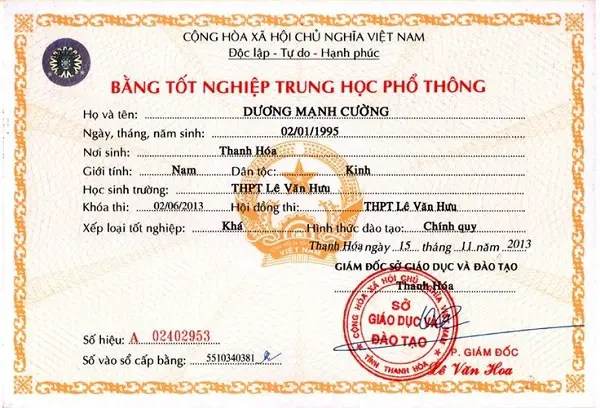 Làm Bằng Cấp 3 Uy Tín - Làm Bằng VIP