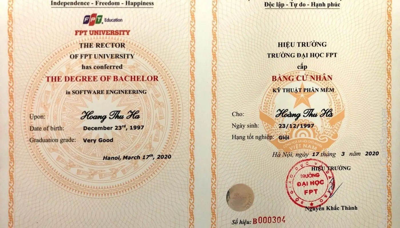 Khám phá mẫu bằng tốt nghiệp đại học từ xa