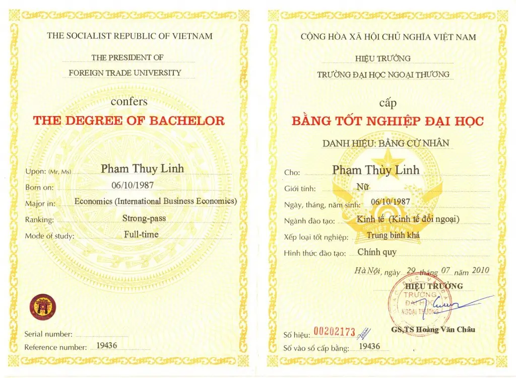 Khám phá mẫu bằng tốt nghiệp đại học