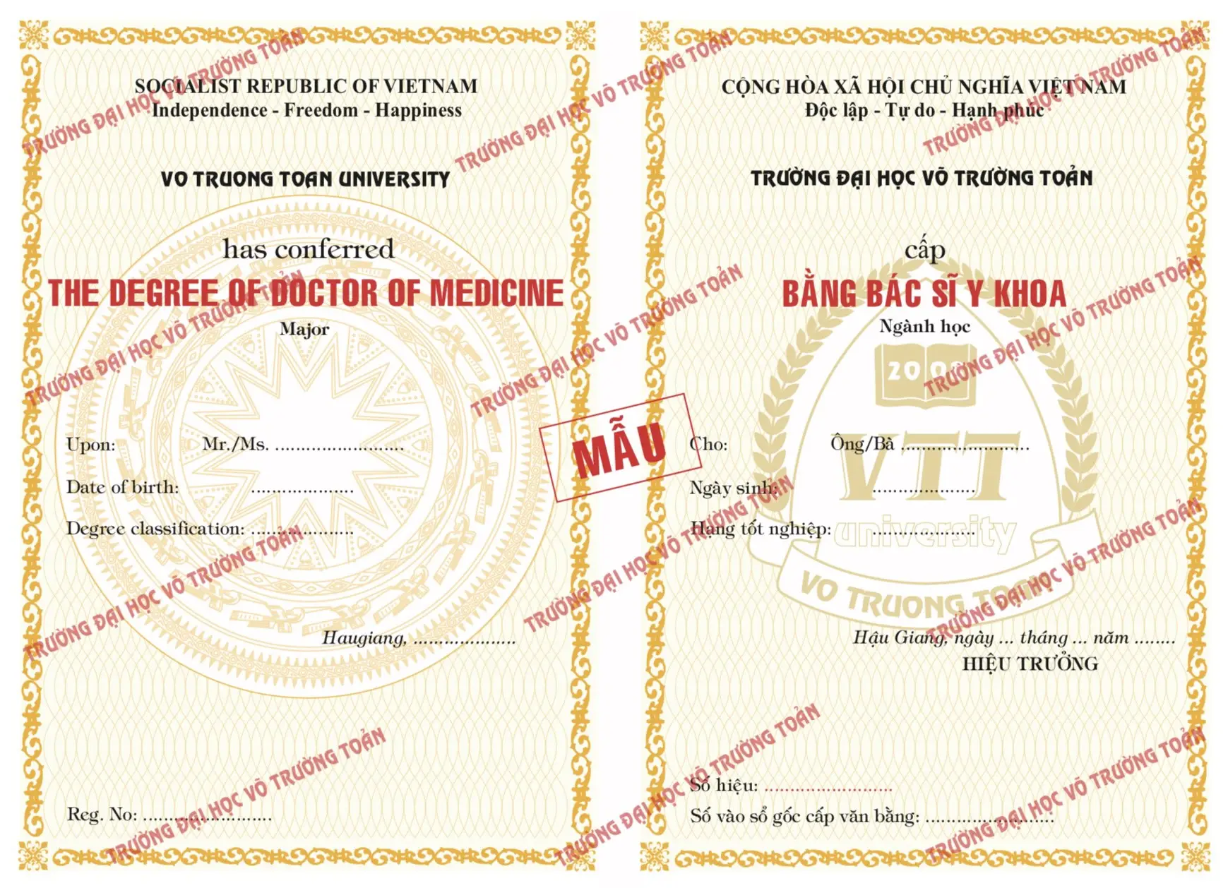 Phôi Bằng Tốt Nghiệp Đại Học - Mẫu, PDF Hướng Dẫn