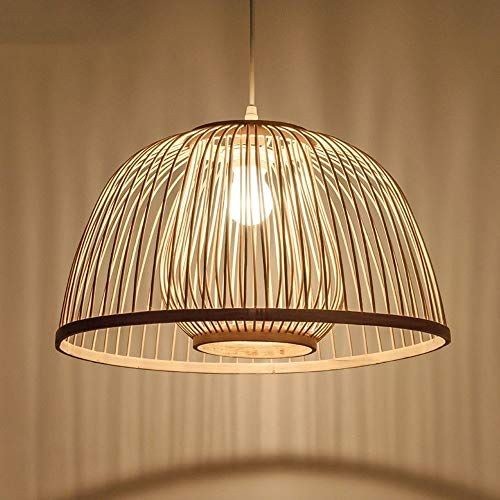 Asian Dome Bamboo Ceiling Light — strung across a balcony for warm ambient light