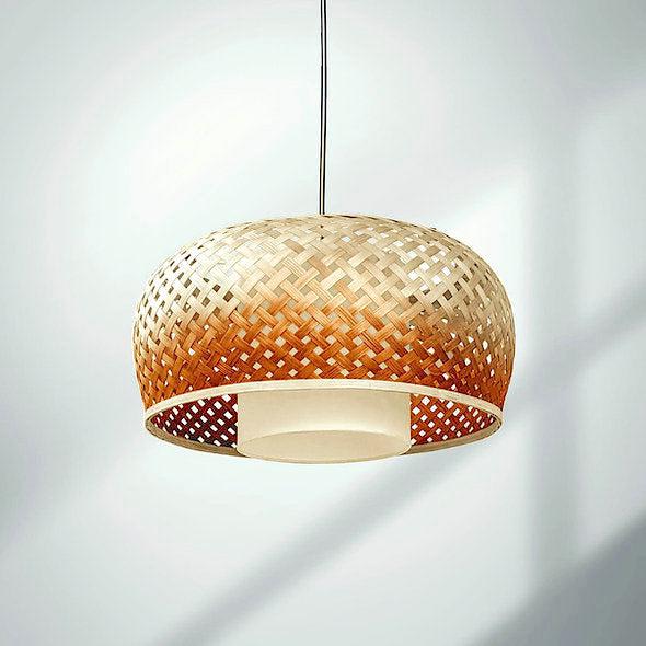 Tulip Bamboo Pendant Light — styled above a kitchen island thumbnail 3