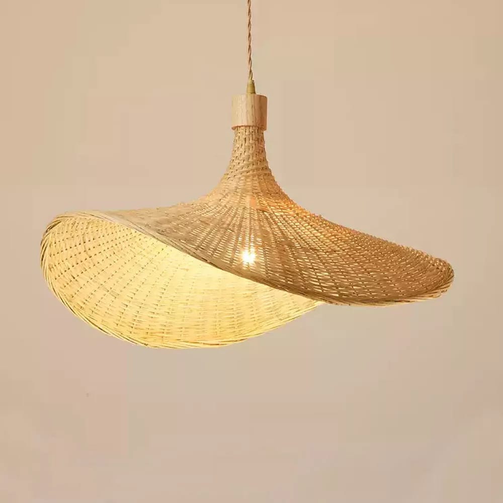 Luxury Bamboo Sphere Pendant — close-up of the handwoven bamboo weave thumbnail 2