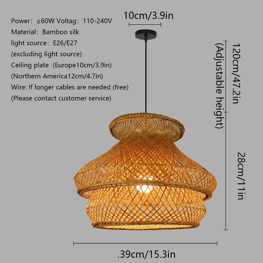 Handwoven Bamboo Outdoor Pendant — close-up of the handwoven bamboo weave thumbnail 2