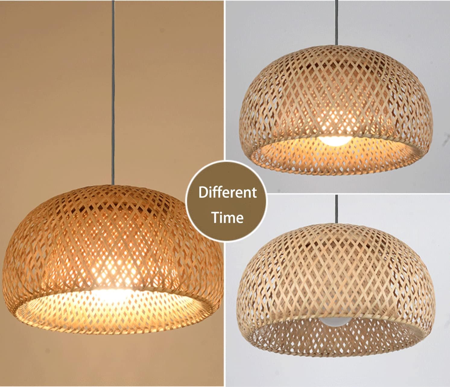 Classic Bamboo Weave Pendant — boho living room ceiling styling thumbnail 5