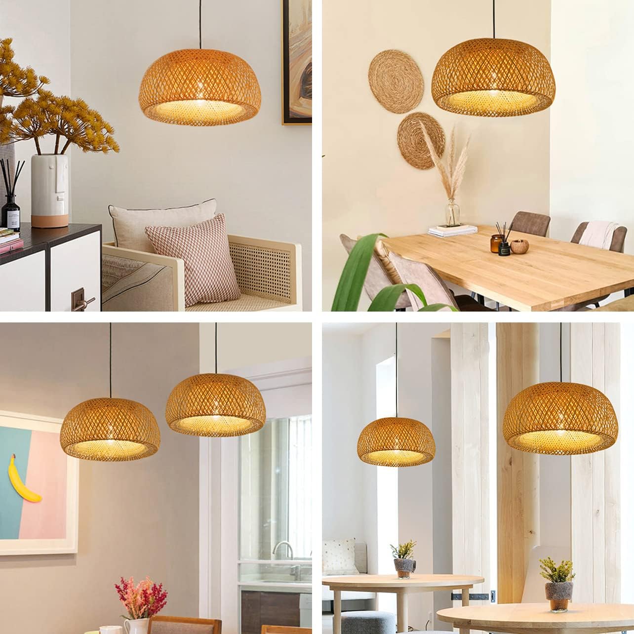 Classic Bamboo Weave Pendant — styled above a kitchen island thumbnail 7