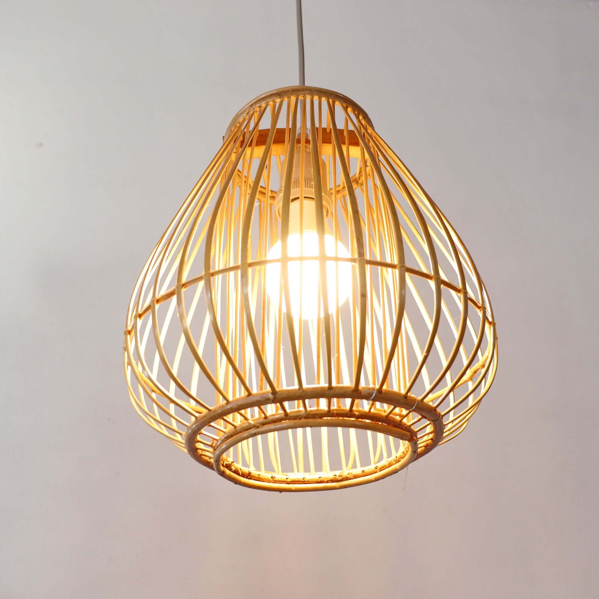 Handcrafted Bamboo Festoon Lights — detail of the string light fittings thumbnail 9