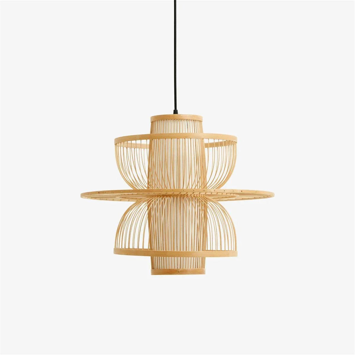 Handmade Bamboo Pendant Lamp — draped along a living room wall thumbnail 4