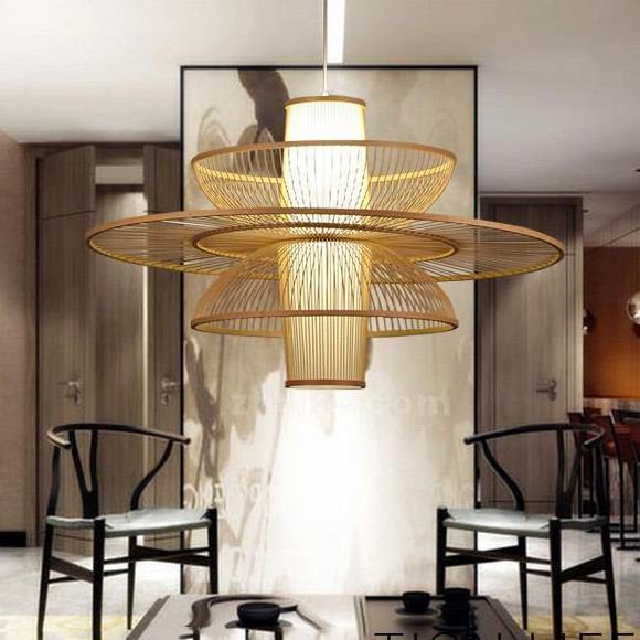 Handmade Bamboo Pendant Lamp — styled in a rooftop café setting thumbnail 12