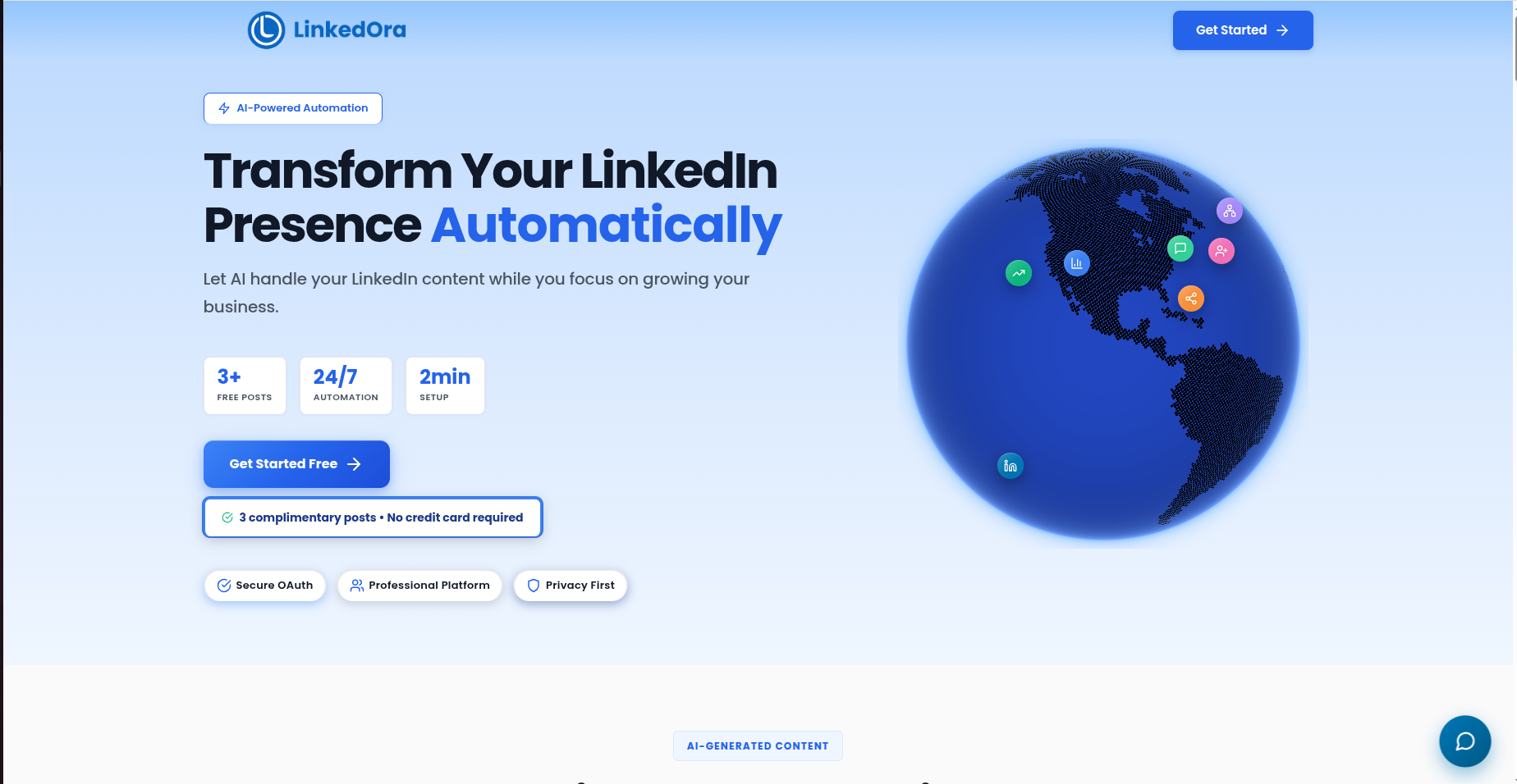 LinkedOra Platform Screenshot