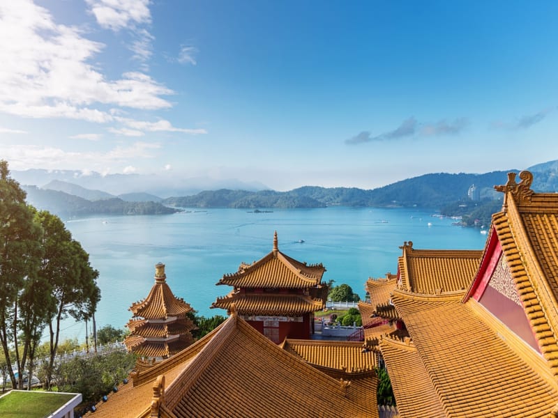 ▴ Day 2: Take a scenic boat cruise on Sun Moon Lake, Taiwan's most iconic alpine lake, surrounded by misty mountains and beautiful lakeside temples
