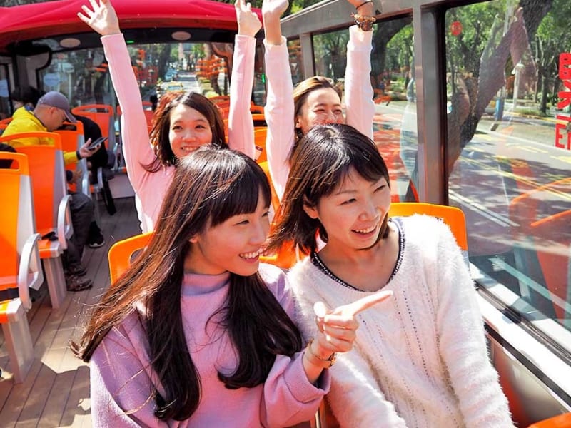 Ride the hop-on-hop-off bus with joy!