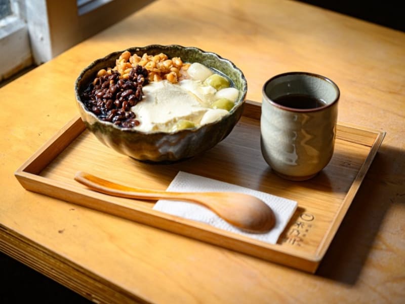 Try delicious desserts at a local tofu shop