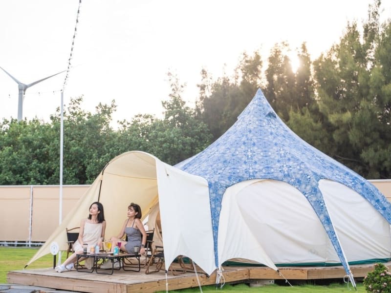 Glamping experience at Gao-mei Wetland, Taichung