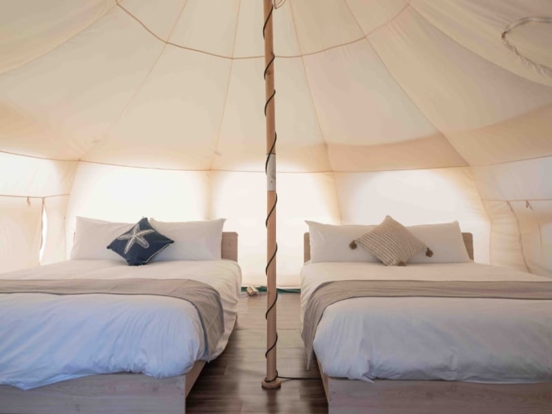 Luxury campsite which includes stylish and well-appointed tents with modern comforts