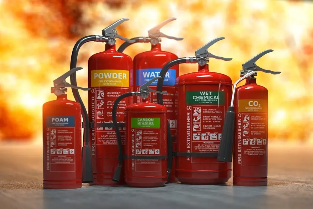 Group of fire extinguishers