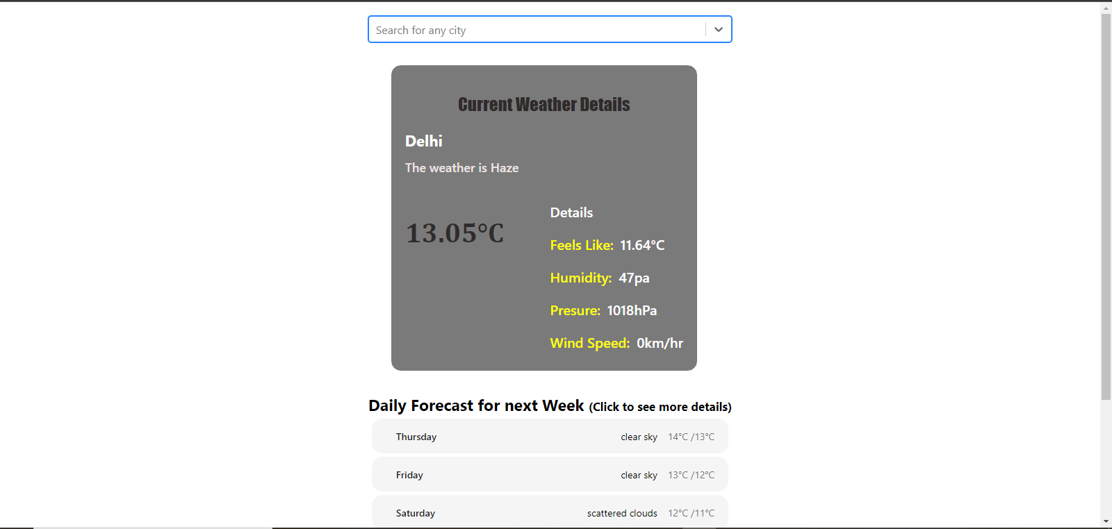 Weather Forecast App