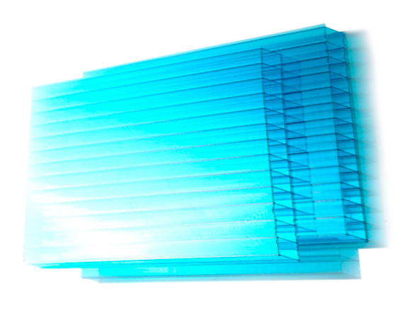 Tấm Poly Rỗng Ruột Xanh Hồ 10mm