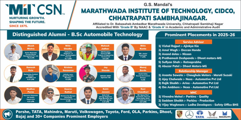 Placed Students of Automobile Technology in various companies.