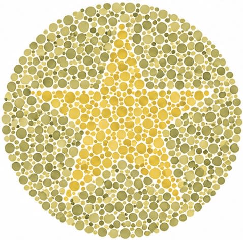 Colour dot plate โ spot the hidden star
